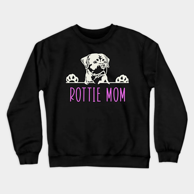 Rottie Mom with Rottweiler Dog Crewneck Sweatshirt by tropicalteesshop